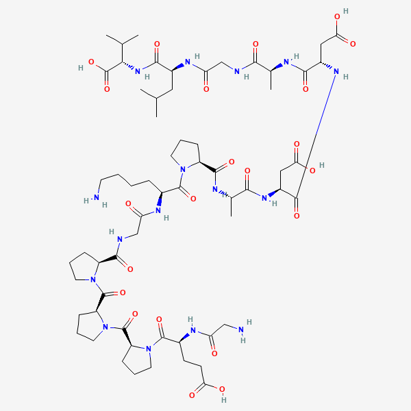 PubChem two-dimensional chemical structure of BPC-157, CID 9941957, showing peptide bonds and side chains.